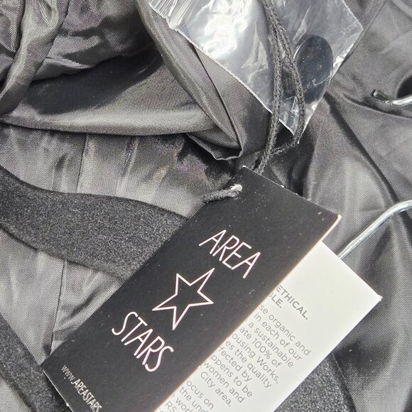 NEW AREA STARS BLACK FAUX LEATHER CROPPED LIGHTWEIGHT JACKET SIZE LARGE - Picture 14 of 14